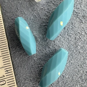 Бусины закрученные бирюзовые, 17,5 мм